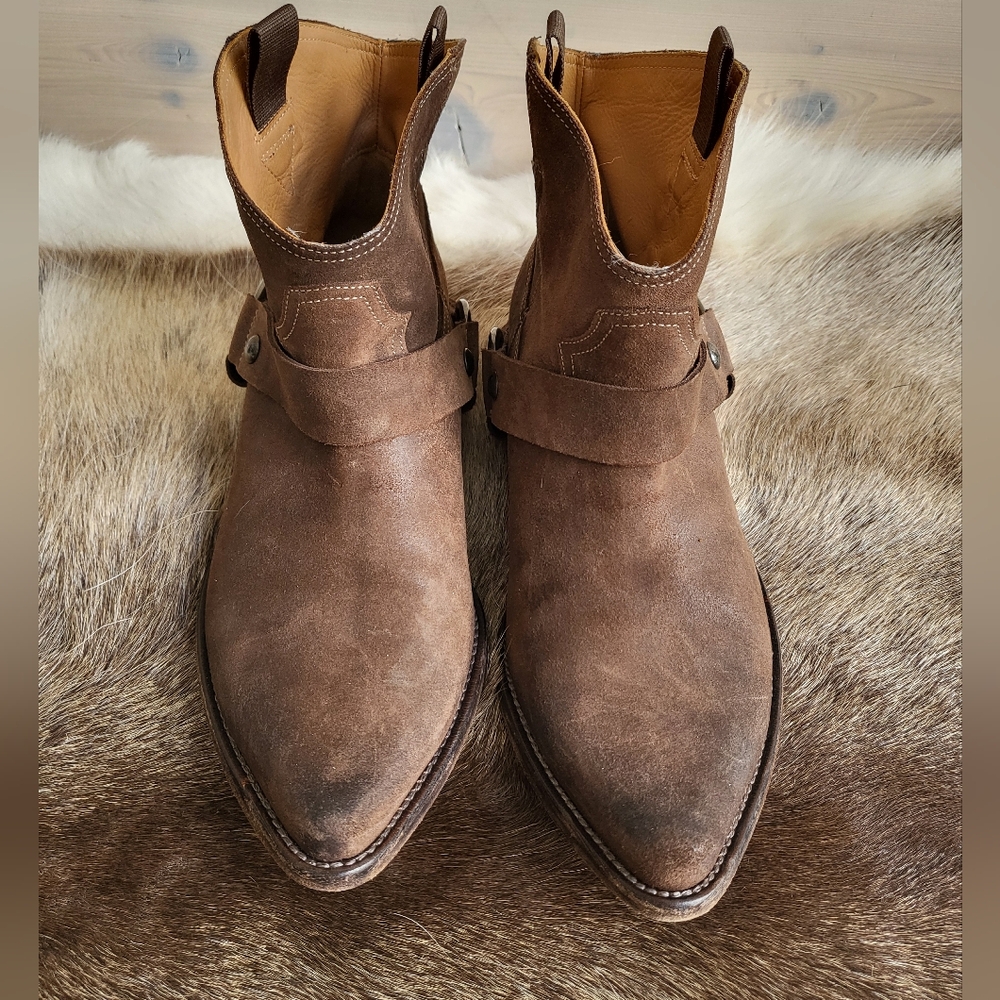 Materia Prima by Goffredo Fantini Italian Sueded Leather Western Ankle Boots 39 - Picture 4 of 15